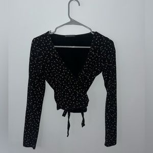 Brandy Melville Long-sleeve Wrap/Tie Top
